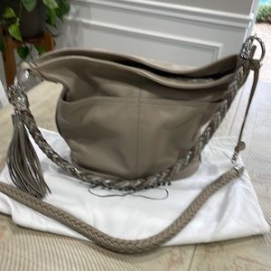 Brighton leather shoulder bag with extra strap